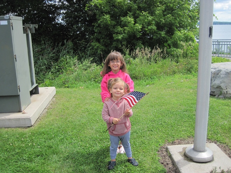 Greta and Sohpia American Flag2.JPG